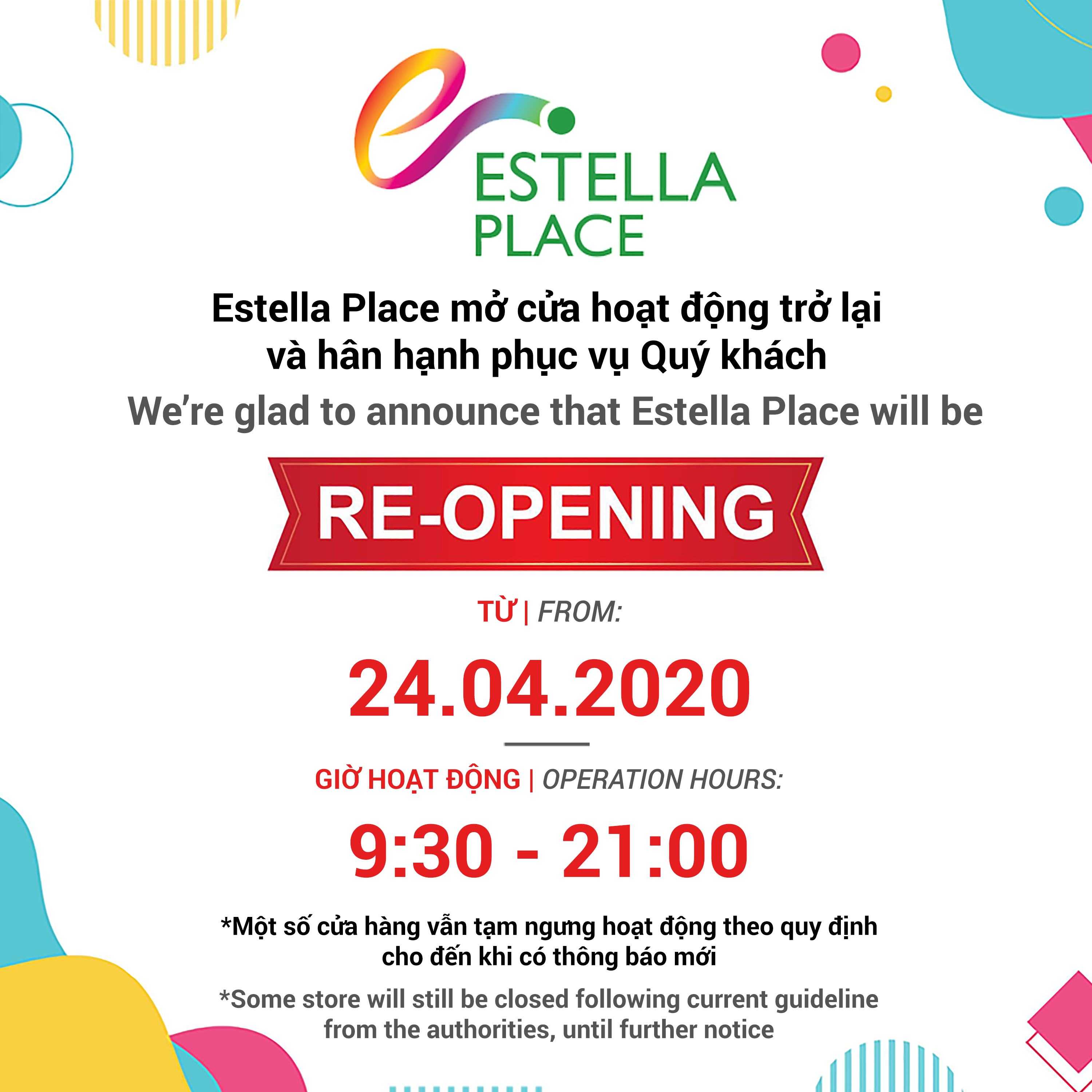 [24/04/2020] SAVE THE DATE WITH ESTELLA PLACE!