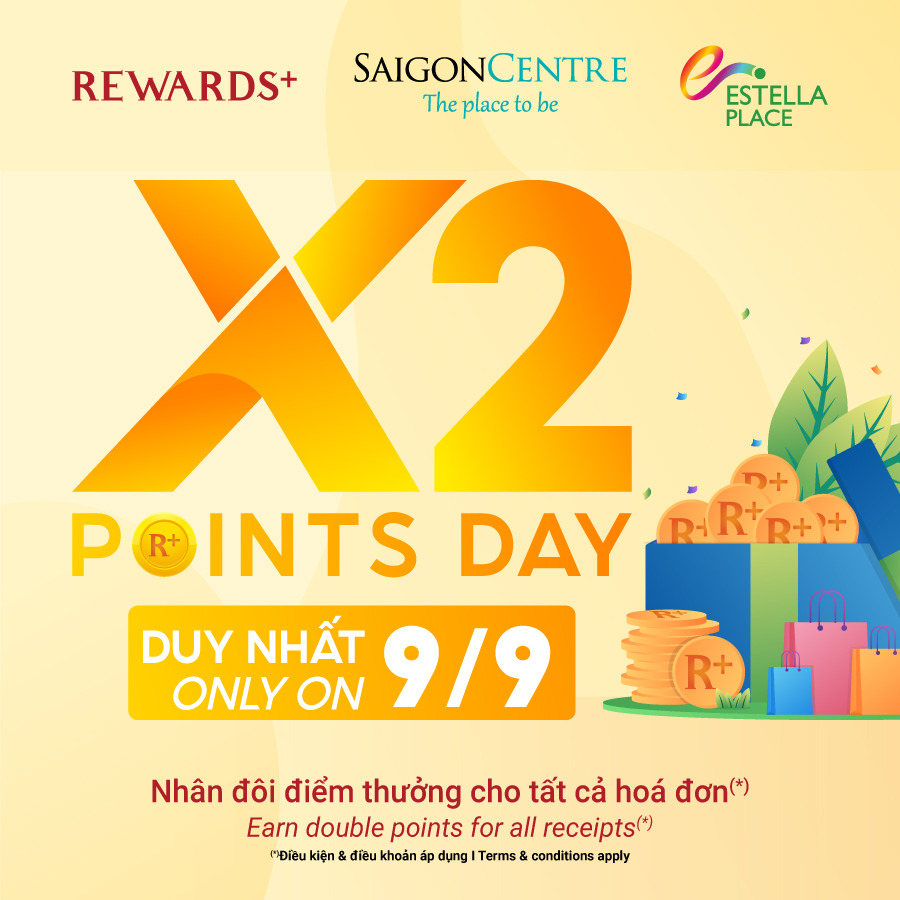 EARN DOUBLE POINTS FOR ALL RECEIPTS ON 9/9