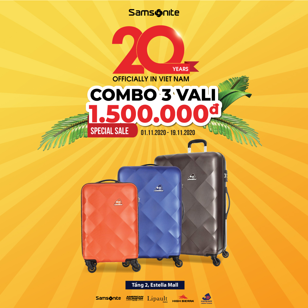 SỞ HỮU 3 VALI SAMSONITE CHỈ VỚI 1.500.000VND