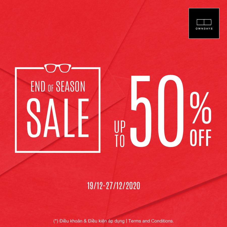 OWNDAYS END OF SEASON SALE UP TO 50%