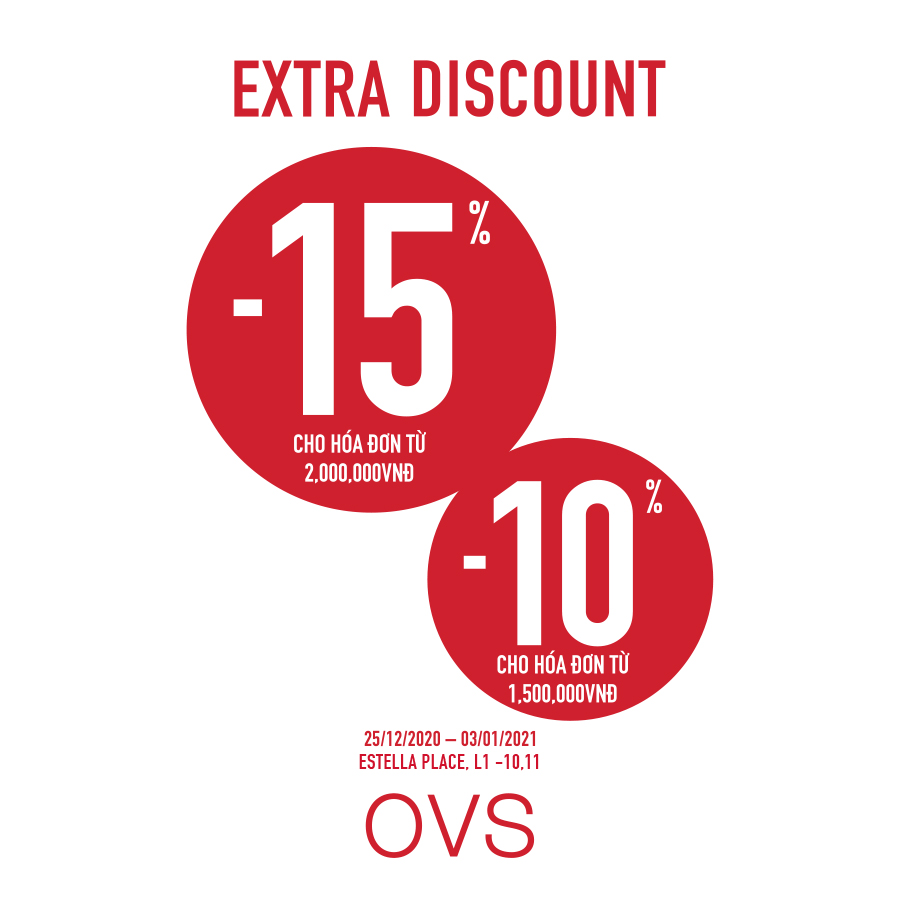 OVS EXTRA DISCOUNT UP TO 15%