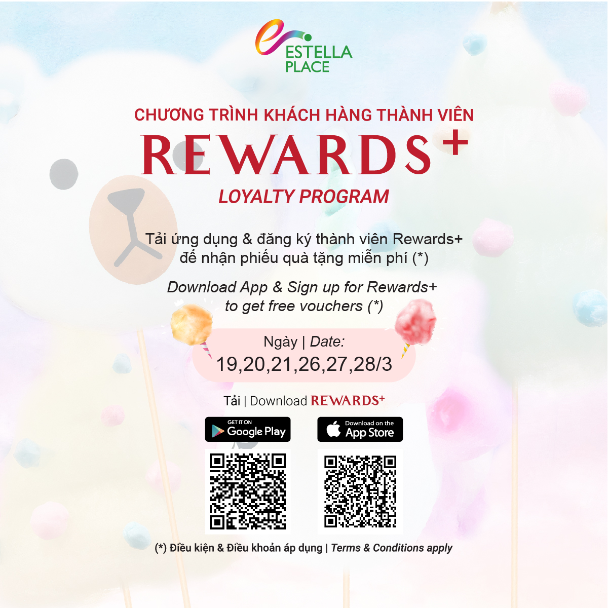 Sign up for Rewards+ and get cute character cotton candies