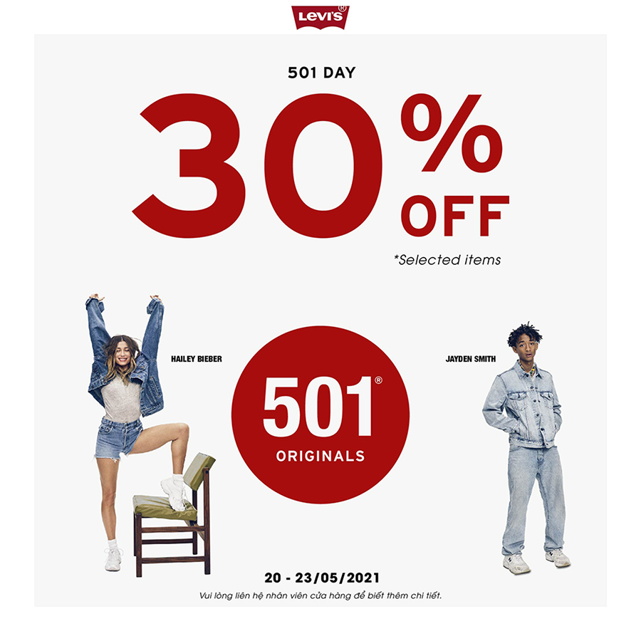 WELCOME LEVI’S® 501® DAY – SPECIAL OFFER 30%