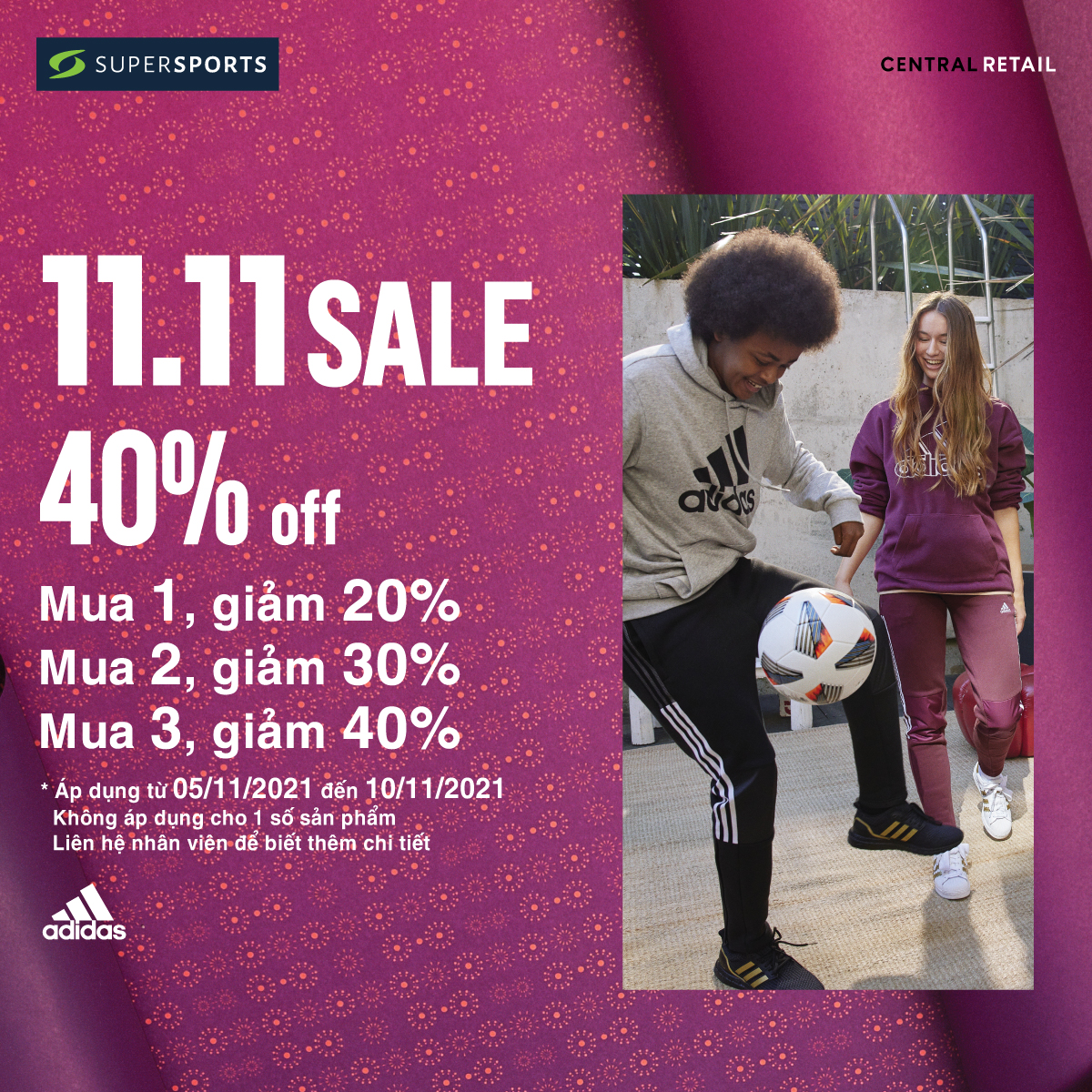 ADIDAS HOT SALE - GIẢM LỚN ĐẾN 40%, DUY NHẤT TẠI SUPERSPORTS