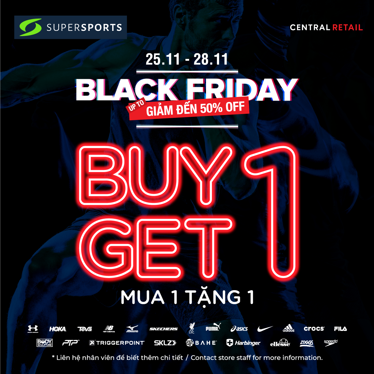 SUPERSPORTS BLACK FRIDAY - MUA 1 TẶNG 1, DUY NHẤT TẠI SUPERSPORTS