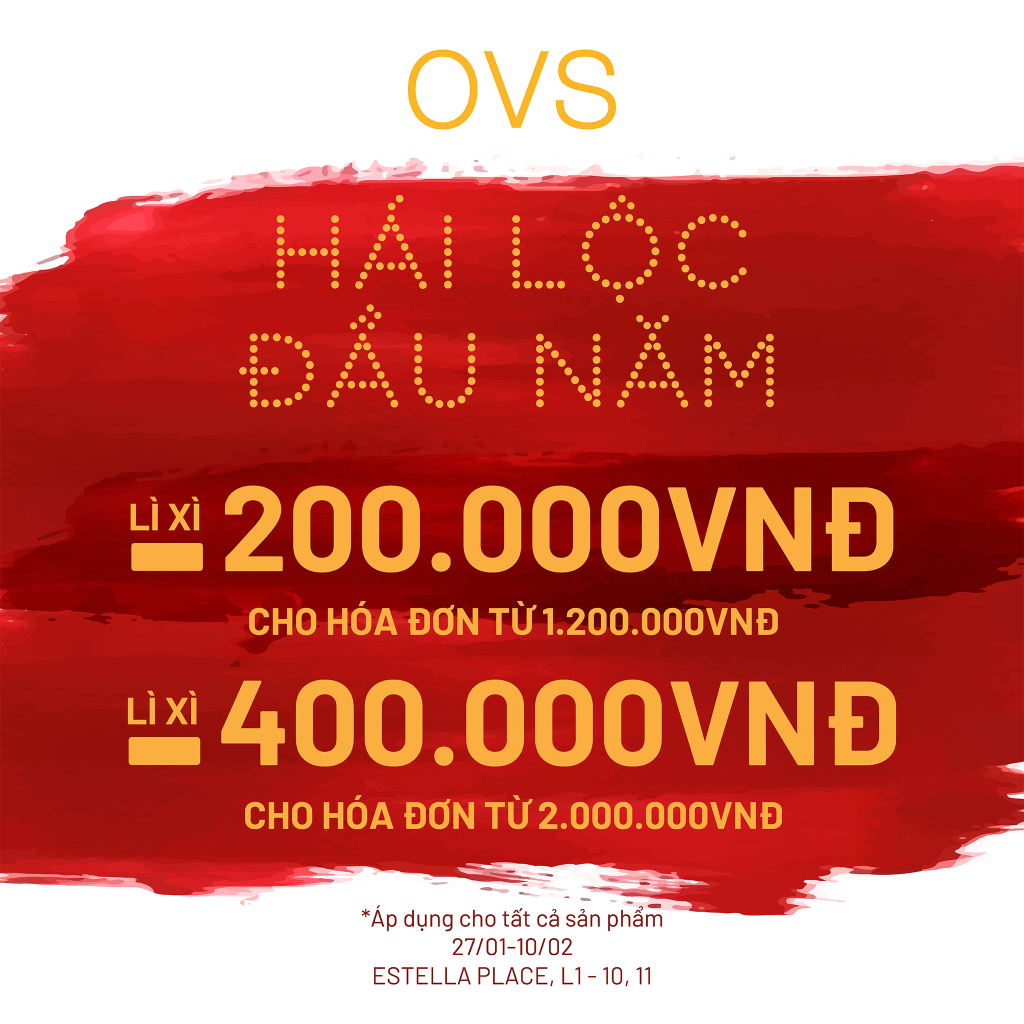 HÁI LỘC ĐẦU NĂM, OVS LÌ XÌ SIÊU LỚN ĐẾN 400K