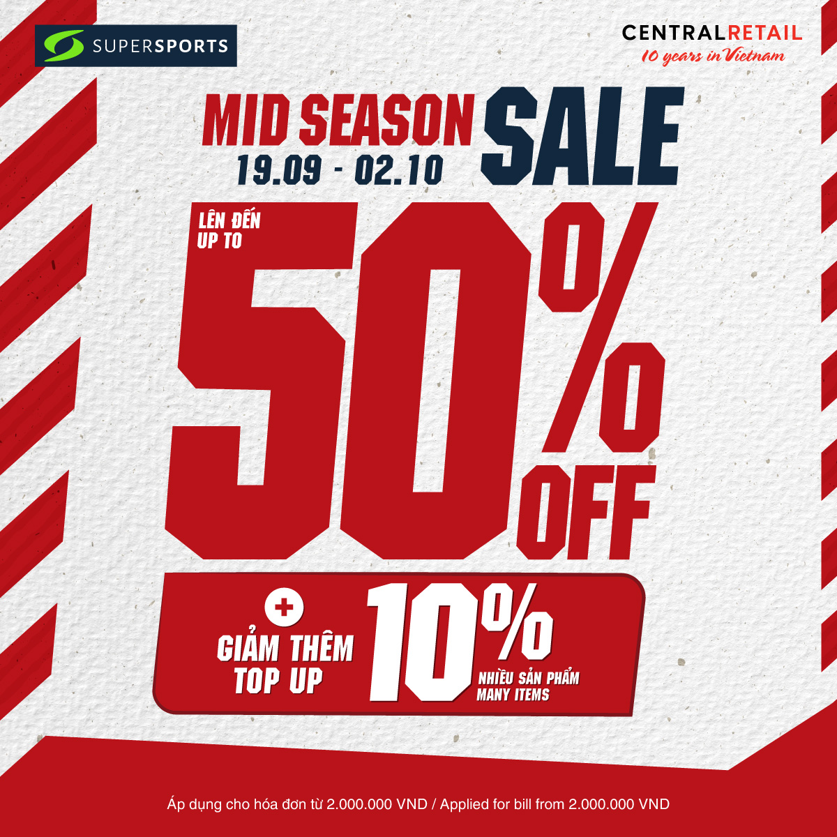 BÙNG NỔ HẾT MÌNH GIỮA MÙA VỚI ƯU ĐÃI MID SEASON SALE LÊN ĐẾN 50%🔥🔥