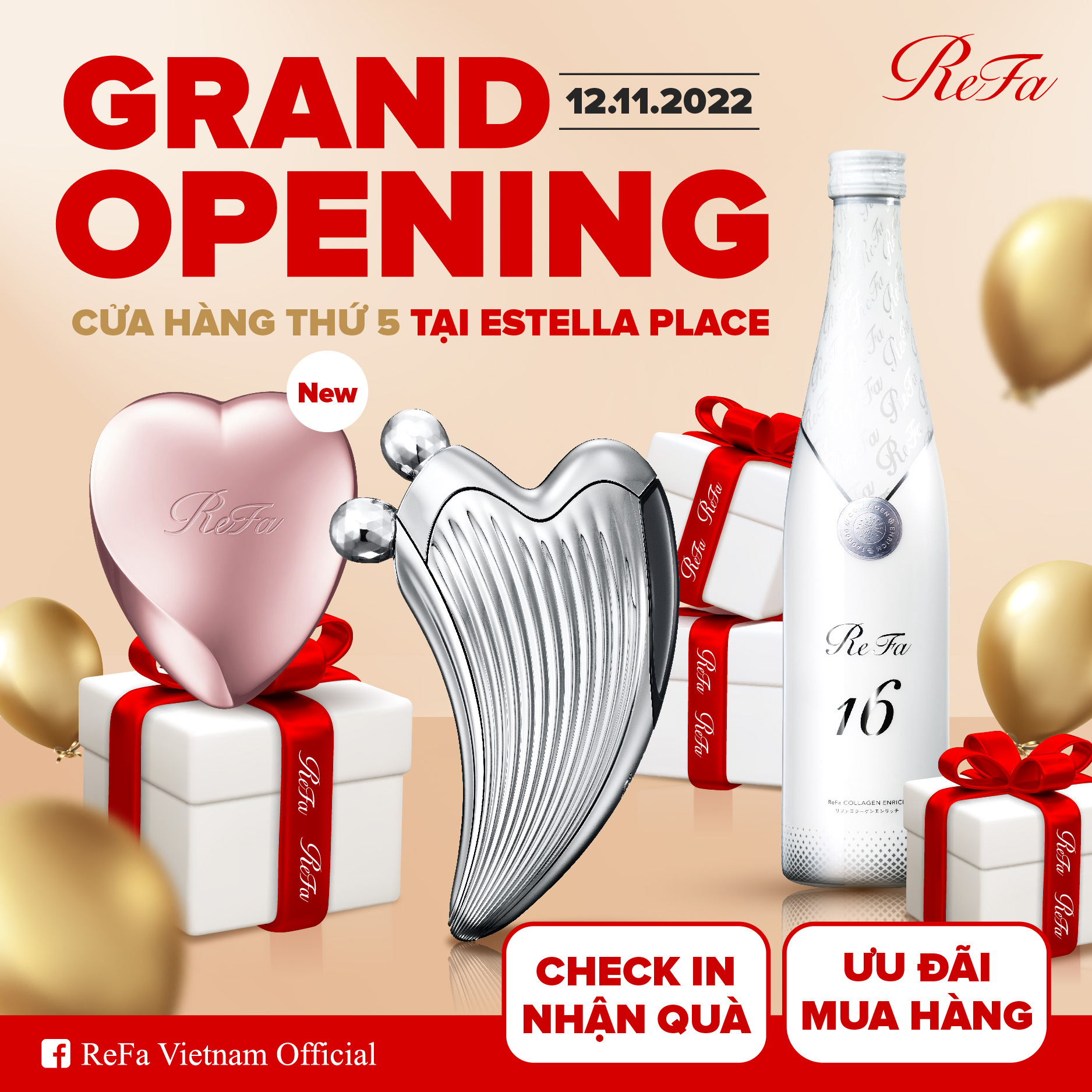 REFA CHÀO THÀNH PHỐ THỦ ĐỨC! CHECK-IN NGAY, NHẬN QUÀ LIỀN TAY!🎁🎁🎁