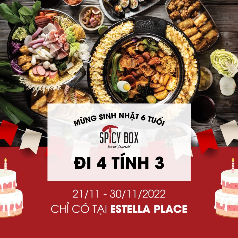 ĐI ĂN SINH NHẬT SPICY BOX ĐƯỢC MỜI HẲN MỘT SUẤT BUFFET CHO NHÓM 4 NGƯỜI🎂🎂🎂