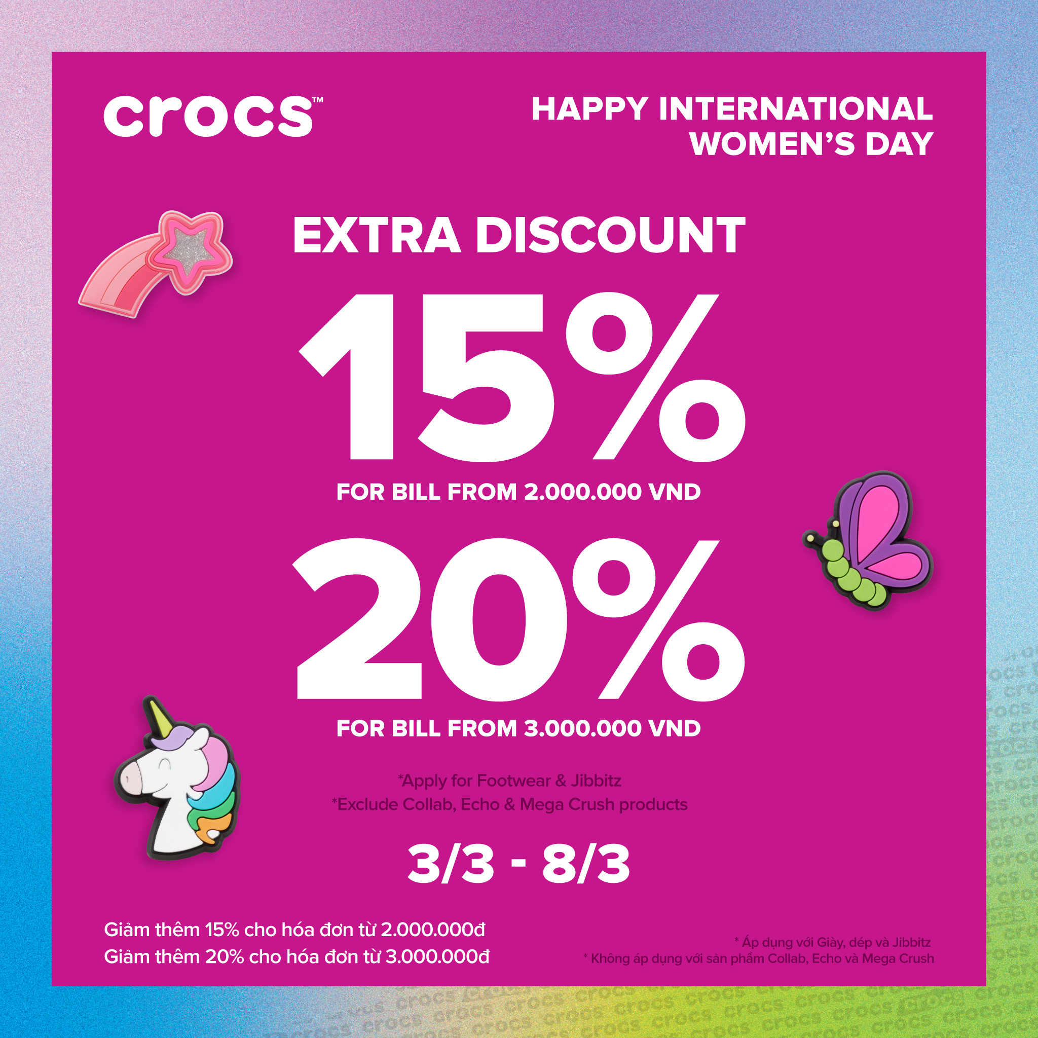 🌹 08.03 🌹CROCS TẶNG DEAL THƯƠNG YÊU - CHIỀU LÒNG “PHÁI ĐẸP” 💞