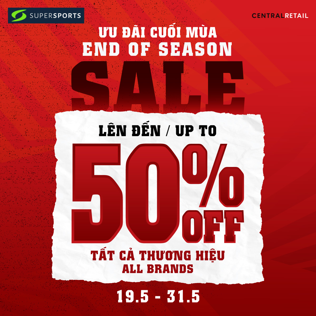 SIÊU DEAL BÙNG NỔ CÙNG END OF SEASON SALE SUPERSPORTS