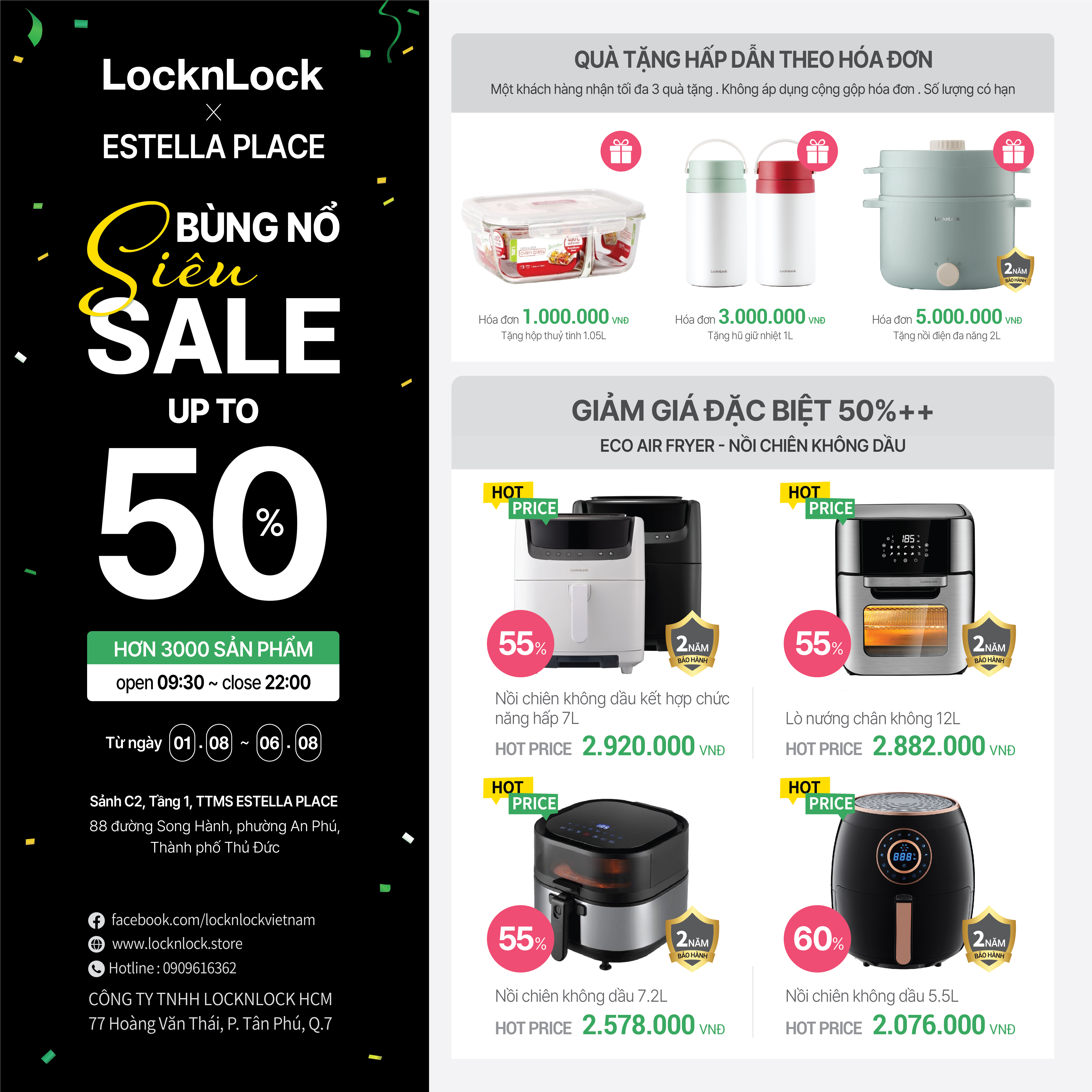 LOCKNLOCK X ESTELLA PLACE - BÙNG NỔ SIÊU SALE, SĂN GIÁ SIÊU YÊU VỚI ƯU ĐÃI ĐẾN 50%