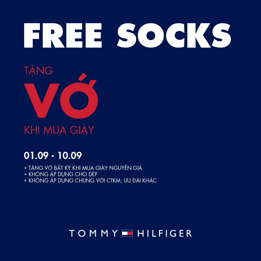 TOMMY HILFIGER - FREE SOCKS - TẶNG VỚ KHI MUA GIÀY