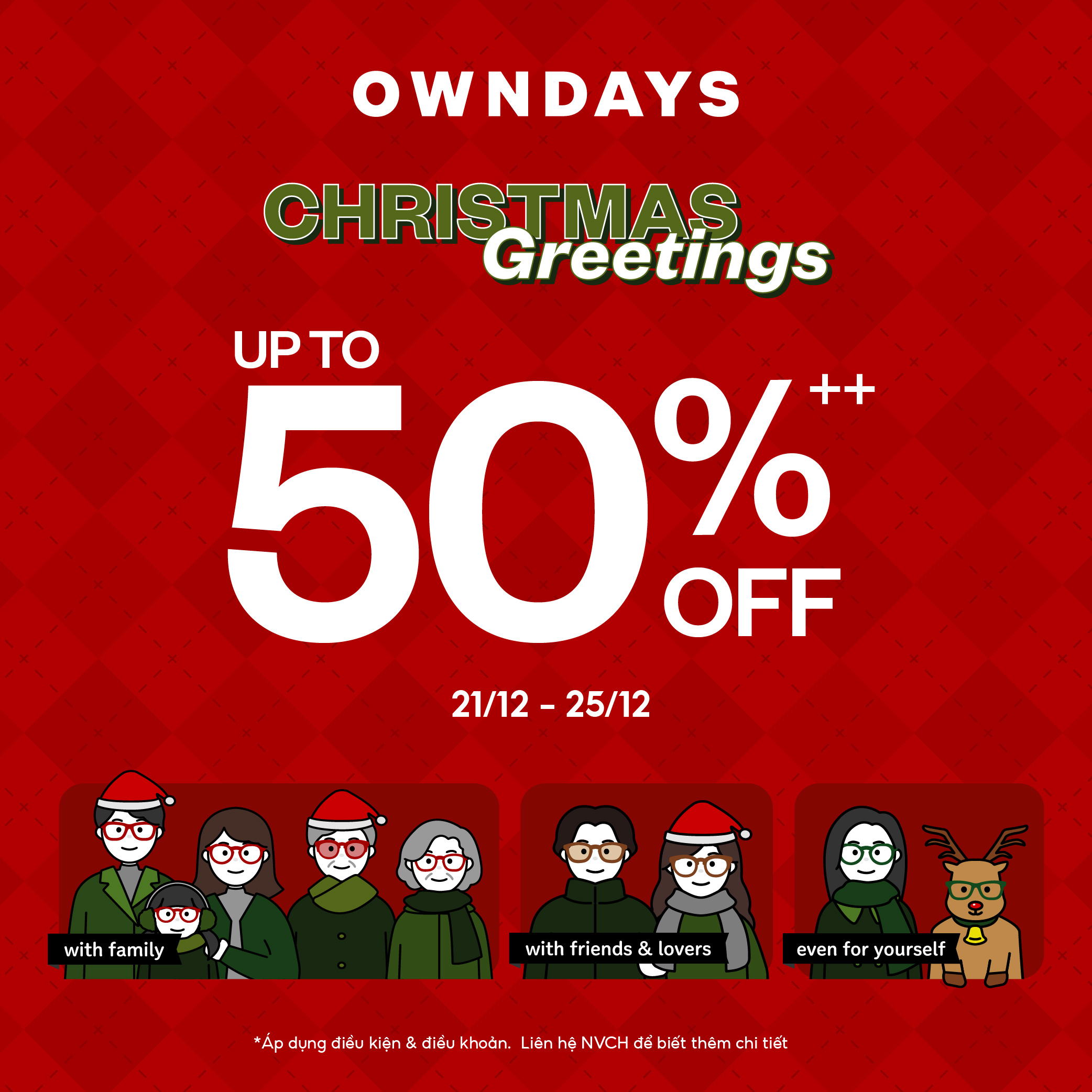 MẮT KÍNH NHẬT BẢN OWNDAYS - CHRISTMAS GREETINGS - OWNDAYS GIẢM GIÁ LÊN ĐẾN 50%++