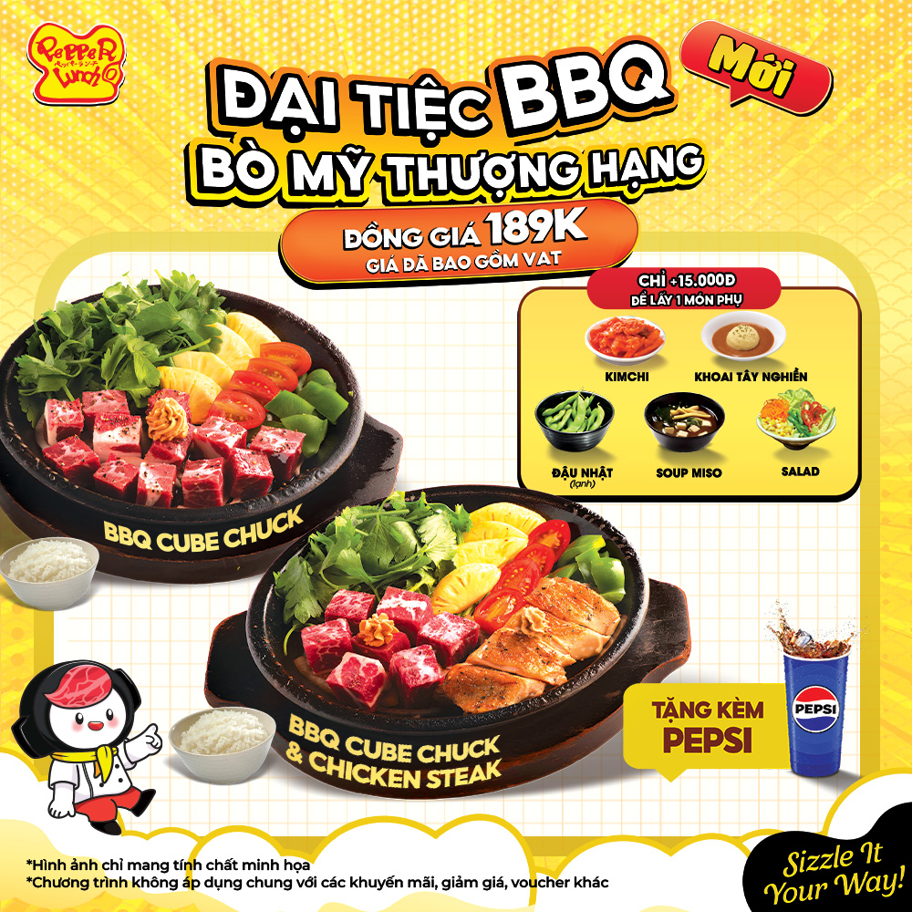 CUBE BEEF - ĐẠI TIỆC BBQ BÒ MỸ THƯỢNG HẠNG